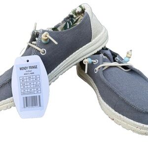 Hey Dude Wendy Fringe Indigo Slip On Casual Shoes Women's Size W7